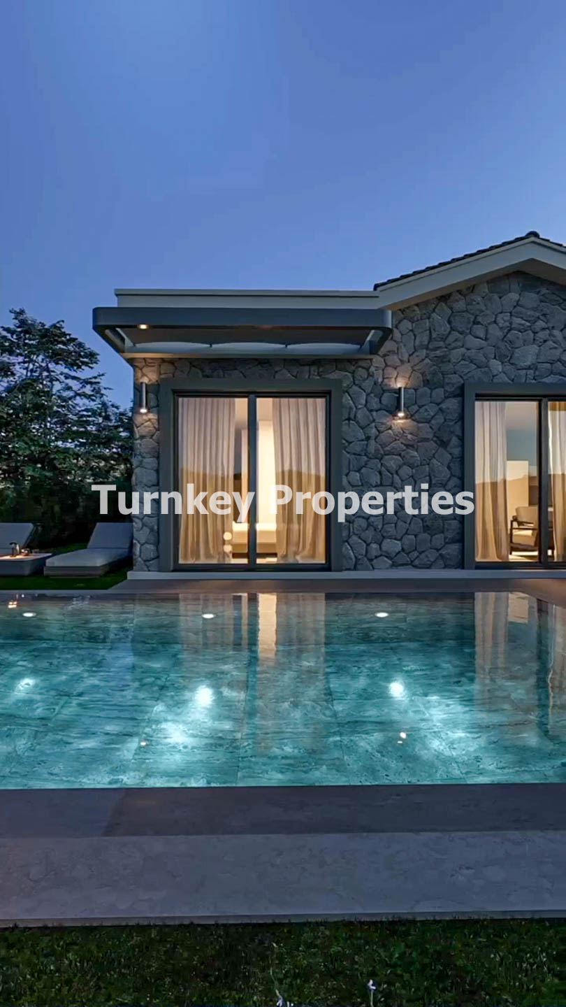 Çiftlik Satılık Villa Tek Katlı Özel Havuzlu Doğa Manzaralı Ev