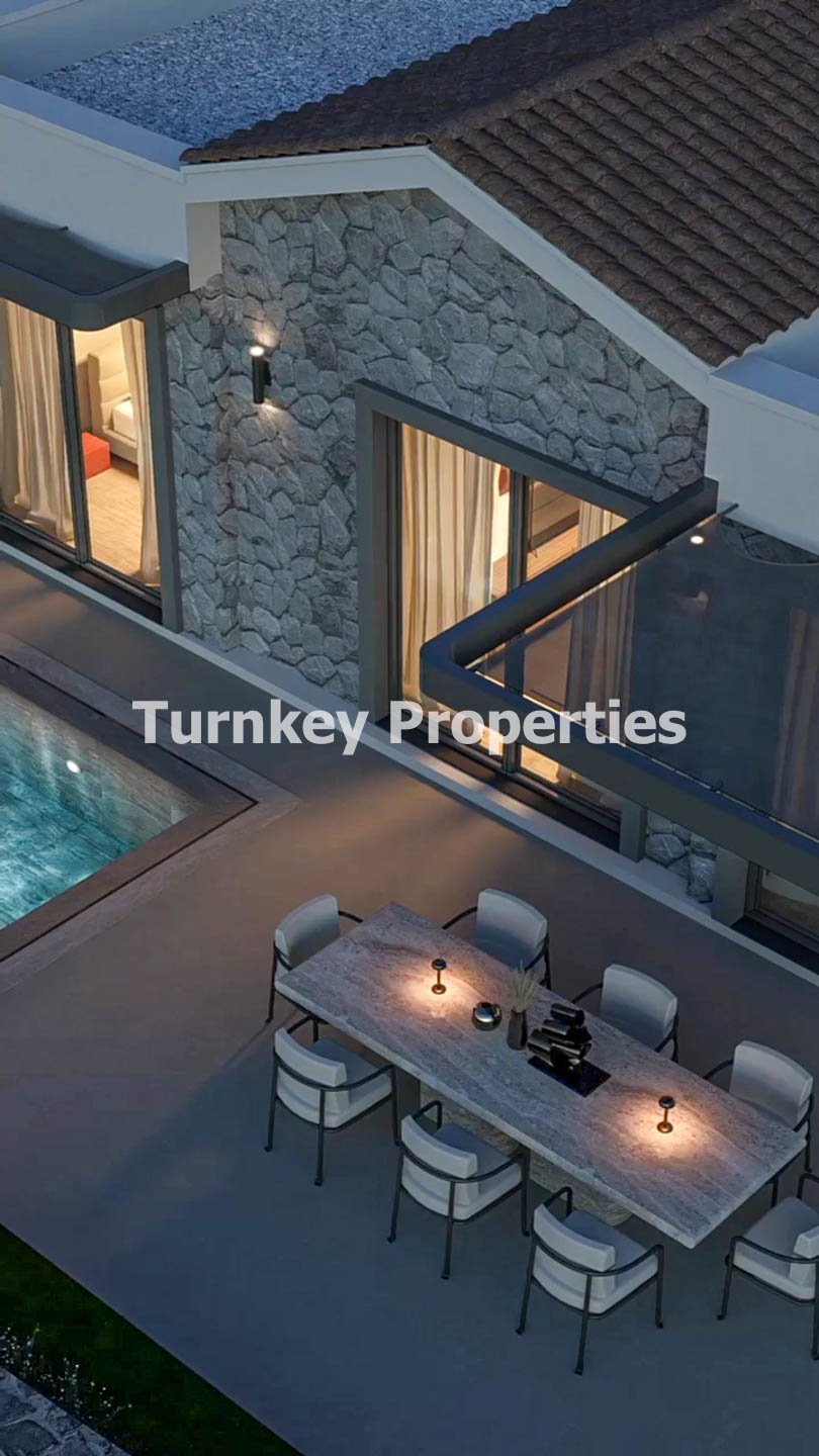 Çiftlik Satılık Villa Tek Katlı Özel Havuzlu Doğa Manzaralı Ev