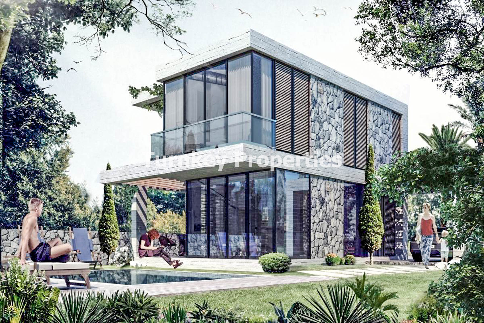 Güllük Milas Satılık Villa Denize Sıfır Özel Plajlı Havuzlu Proje