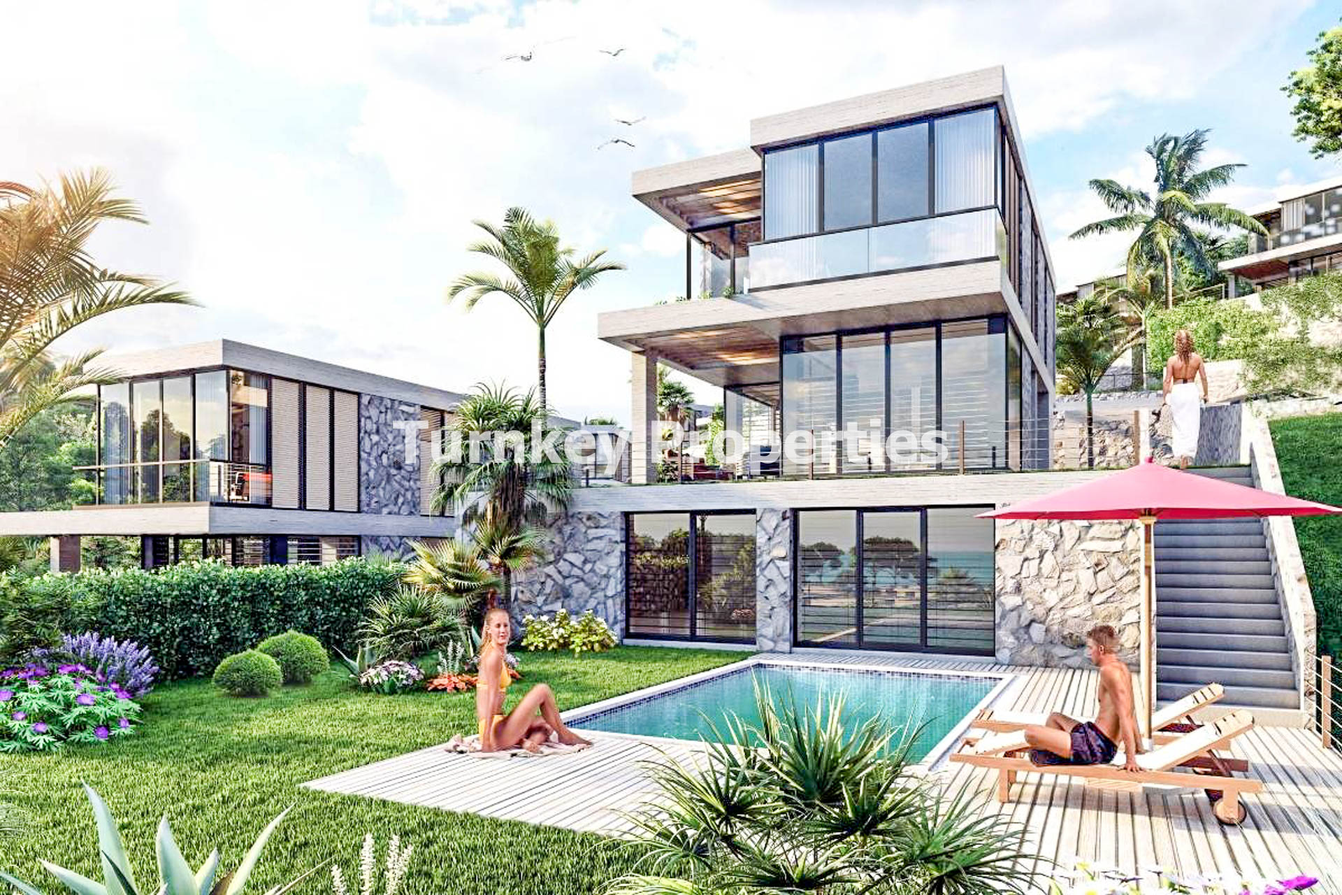 Güllük Milas Satılık Villa Denize Sıfır Özel Plajlı Havuzlu Proje