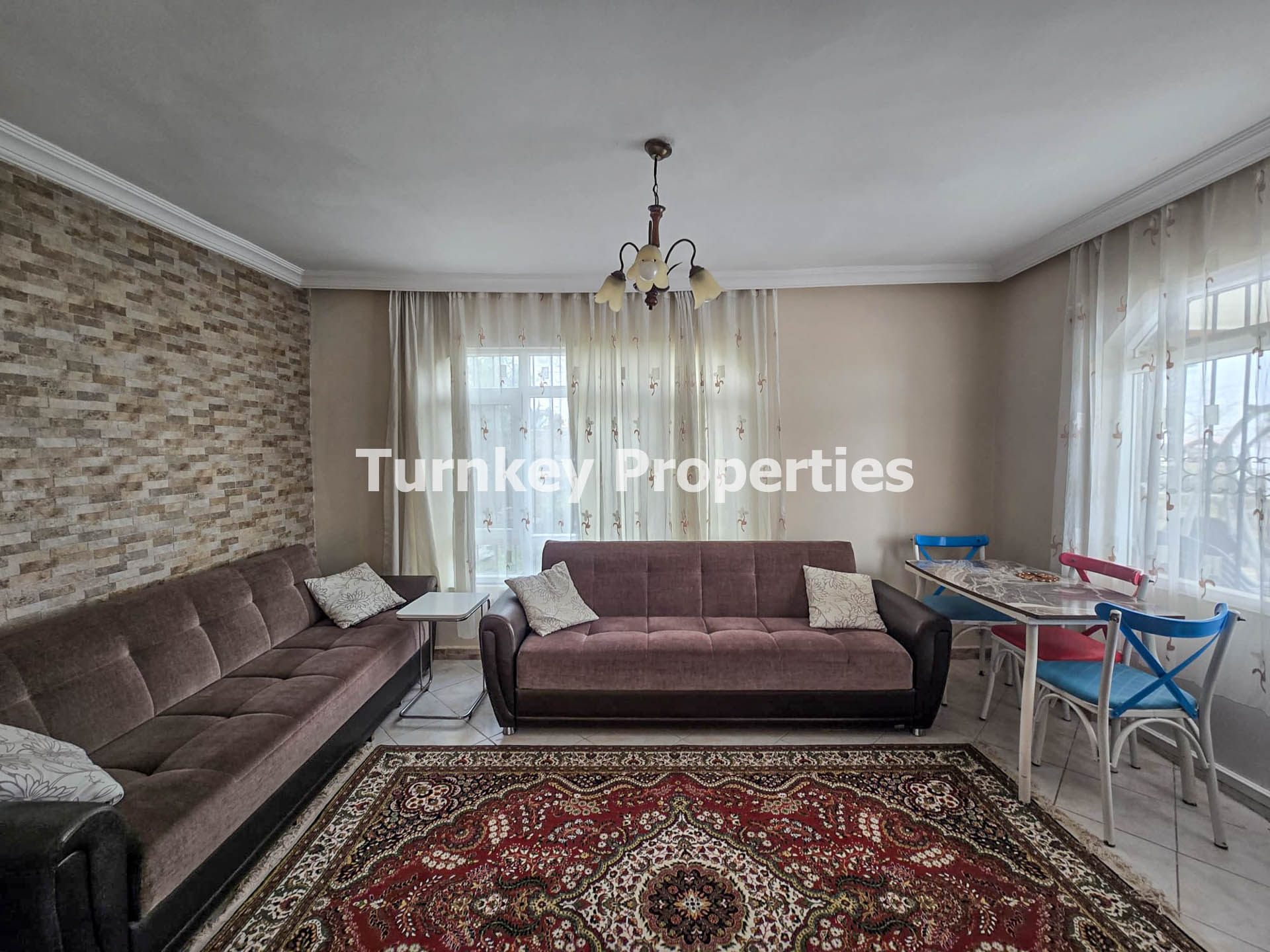 Milas Boğaziçi'nde Site İçinde Kiralık Eşyalı Villa Aylık Ödeme