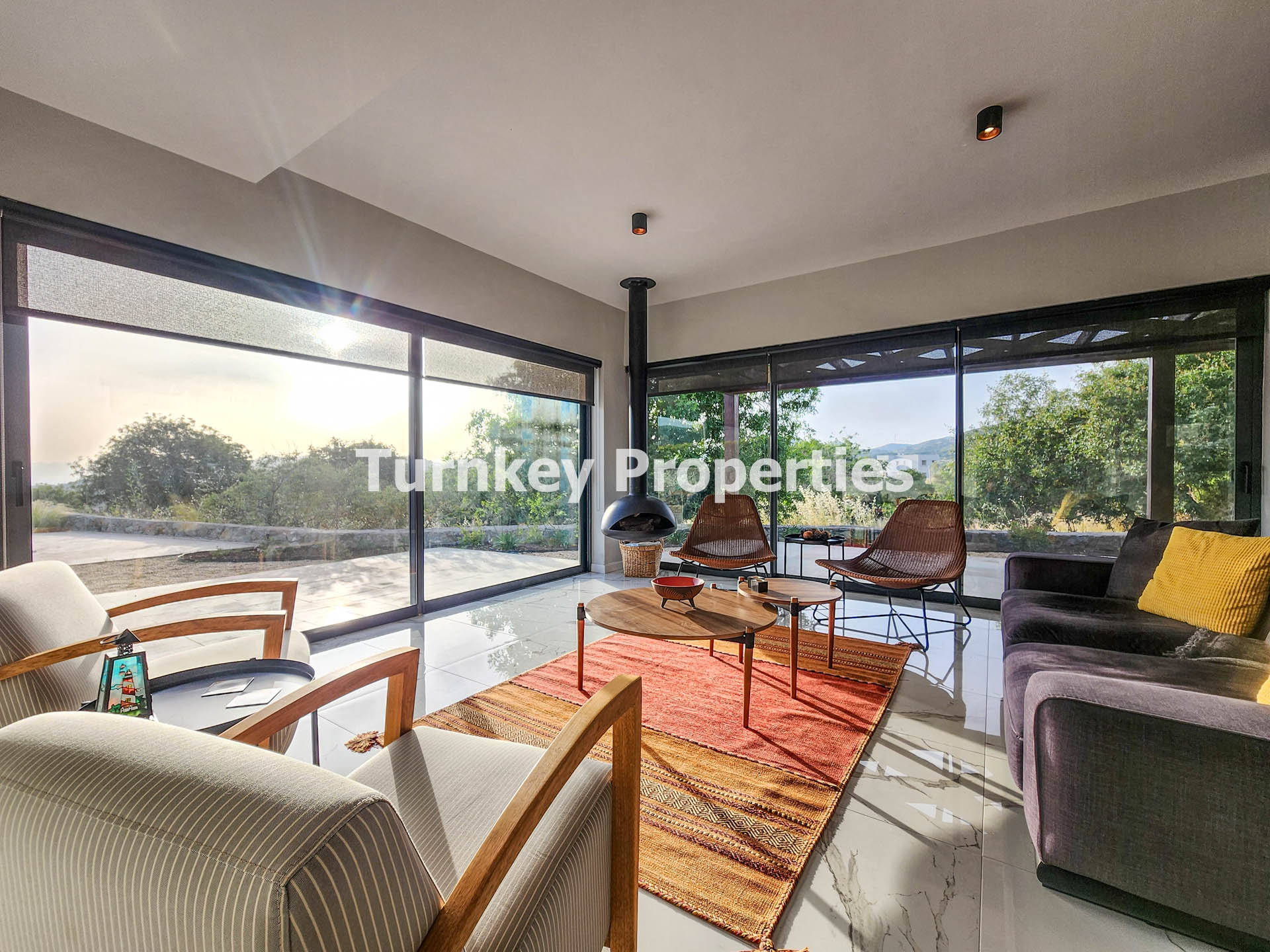 Bodrum Satılık Villa Tek Katlı Taş Mimarili Geniş Bahçe Bungalov
