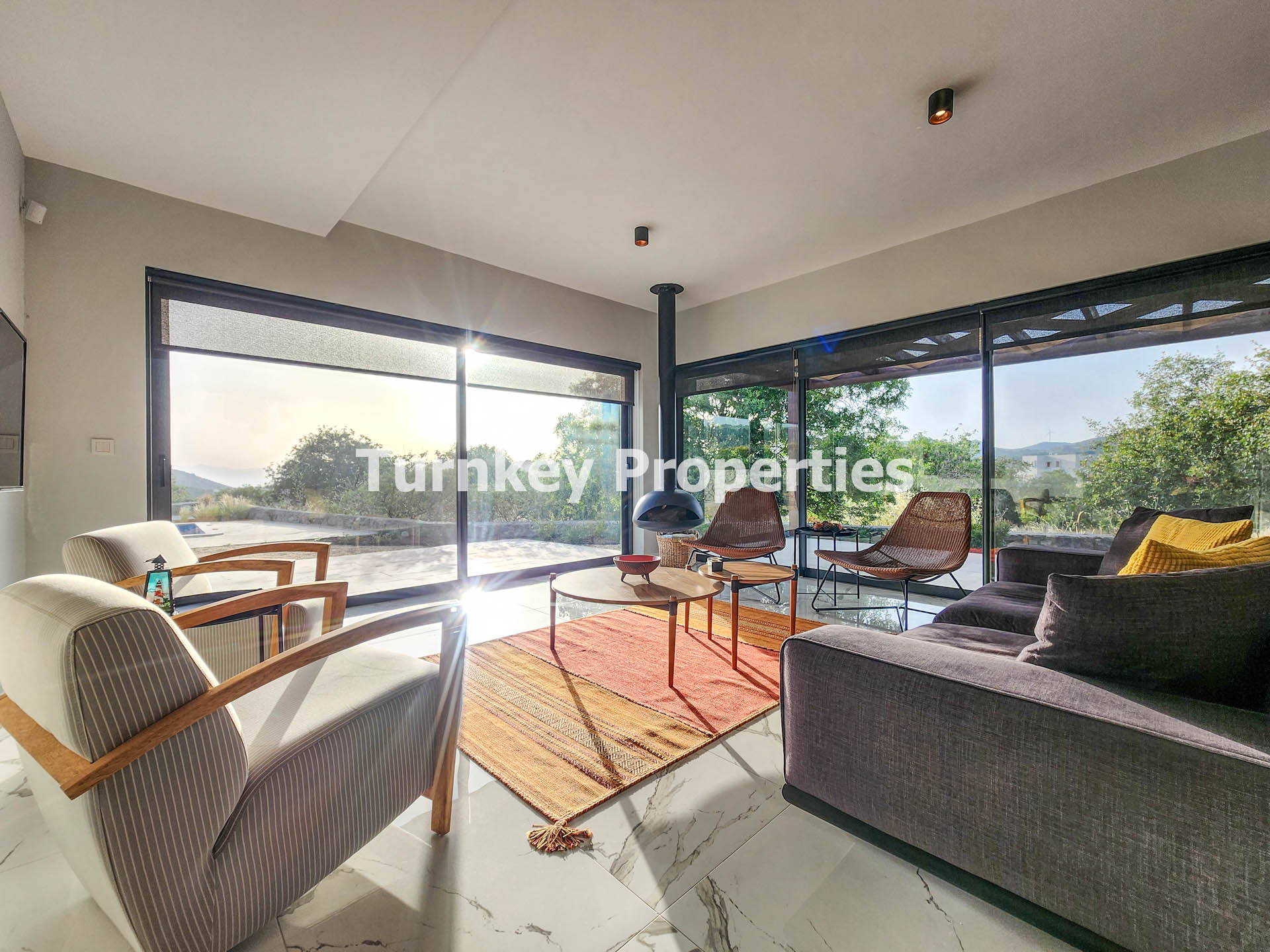 Bodrum Satılık Villa Tek Katlı Taş Mimarili Geniş Bahçe Bungalov