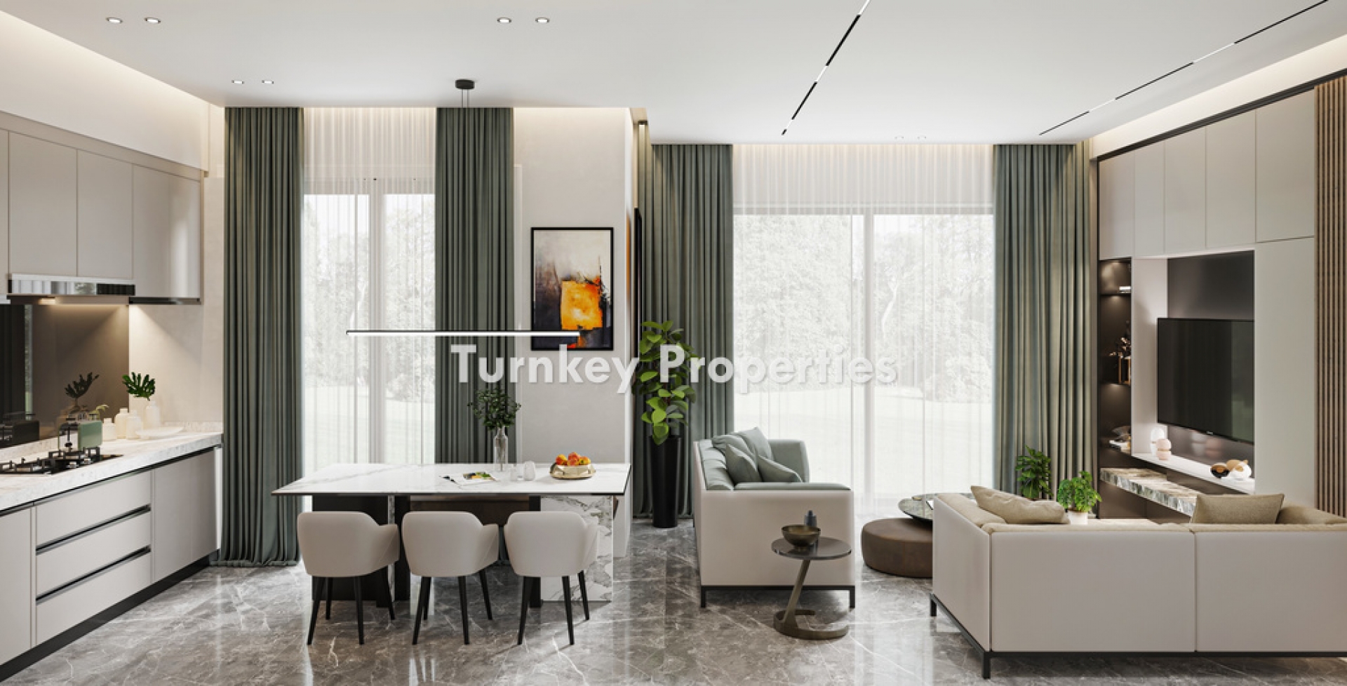 Adabükü Satılık Daire Site İçinde Ortak Havuzlu Deniz Manzaralı