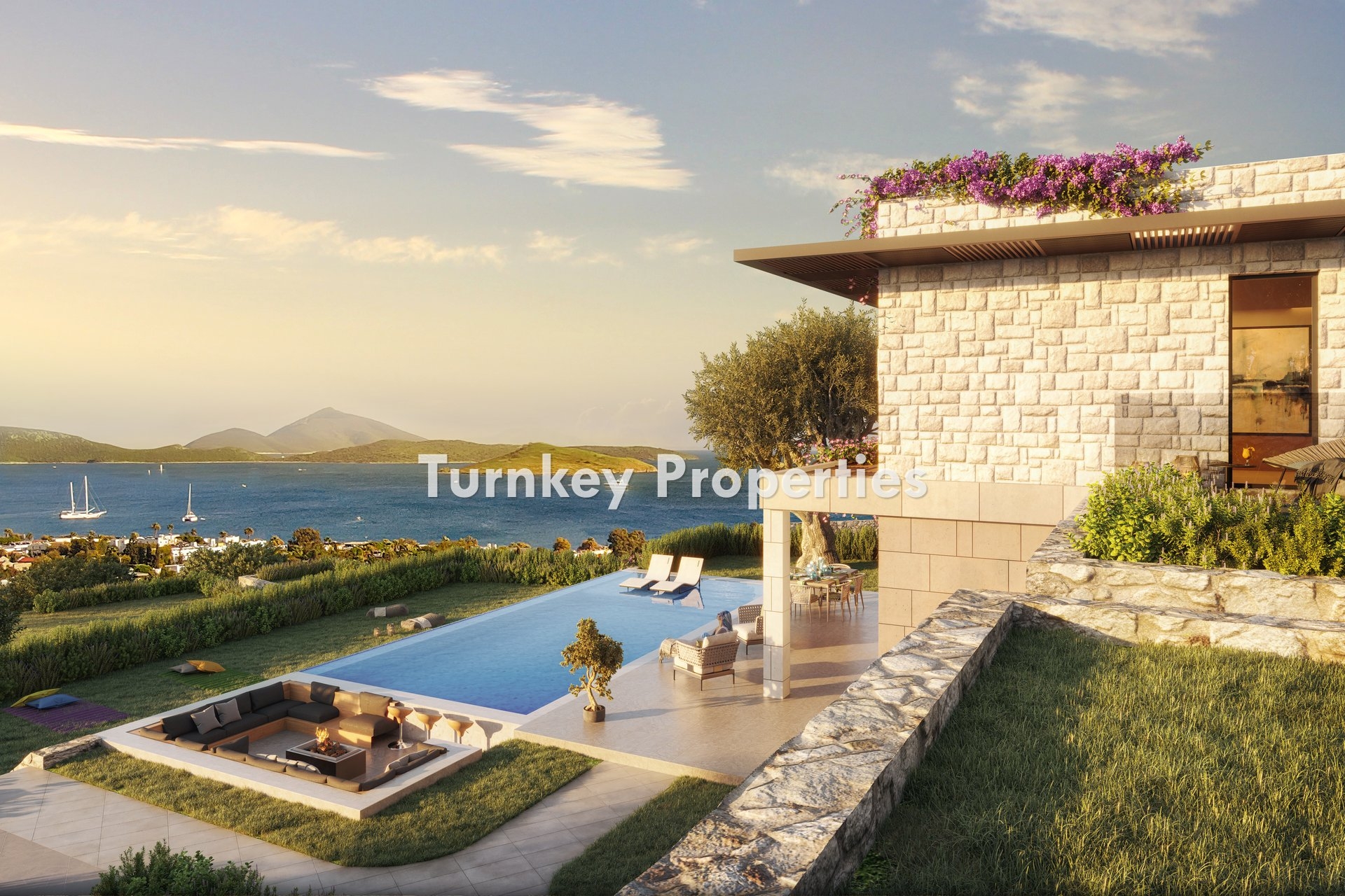 Bodrum Ortakent Satılık Villa Geniş Bahçeli Özel Site Yaşamı Lüks