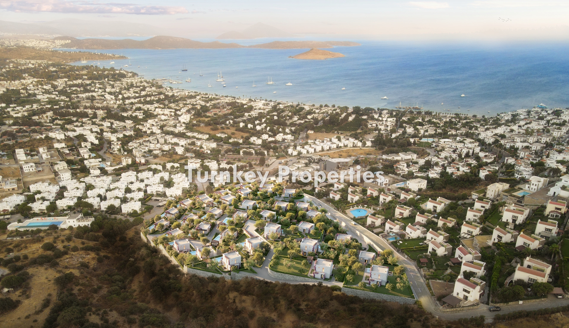 Bodrum Ortakent Satılık Villa Geniş Bahçeli Özel Site Yaşamı Lüks