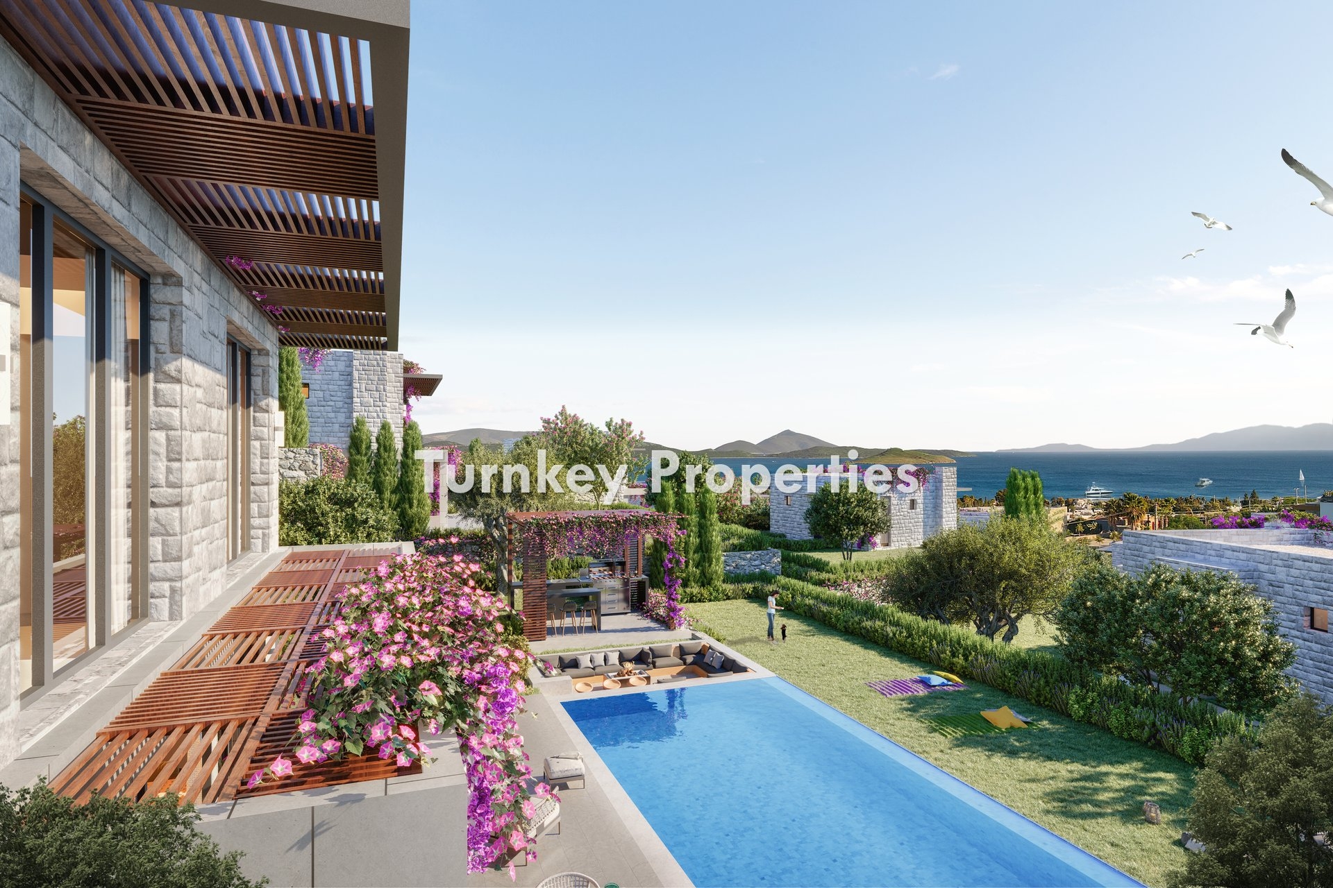 Bodrum Ortakent Satılık Villa Geniş Bahçeli Özel Site Yaşamı Lüks