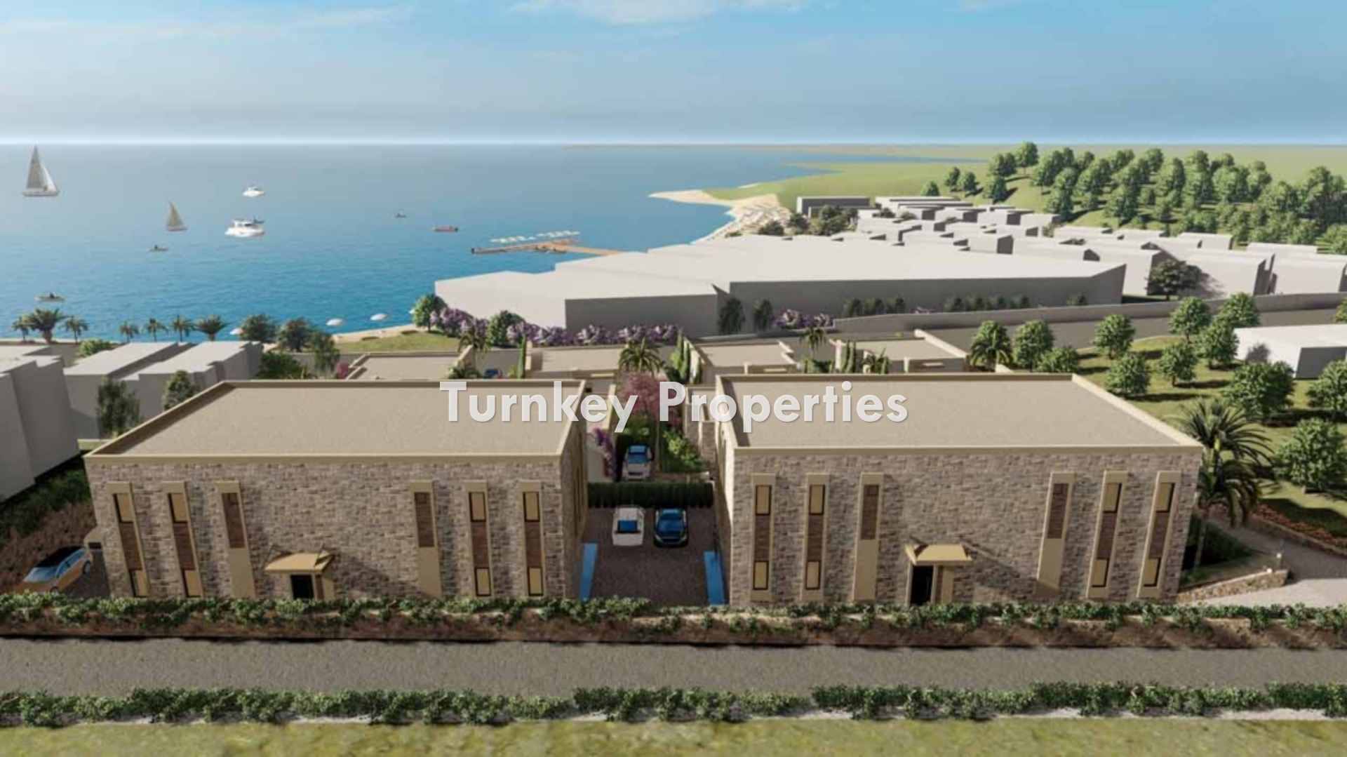 Torba Satılık Villa Deniz Manzaralı Özel Bahçeli Modern Konseptli