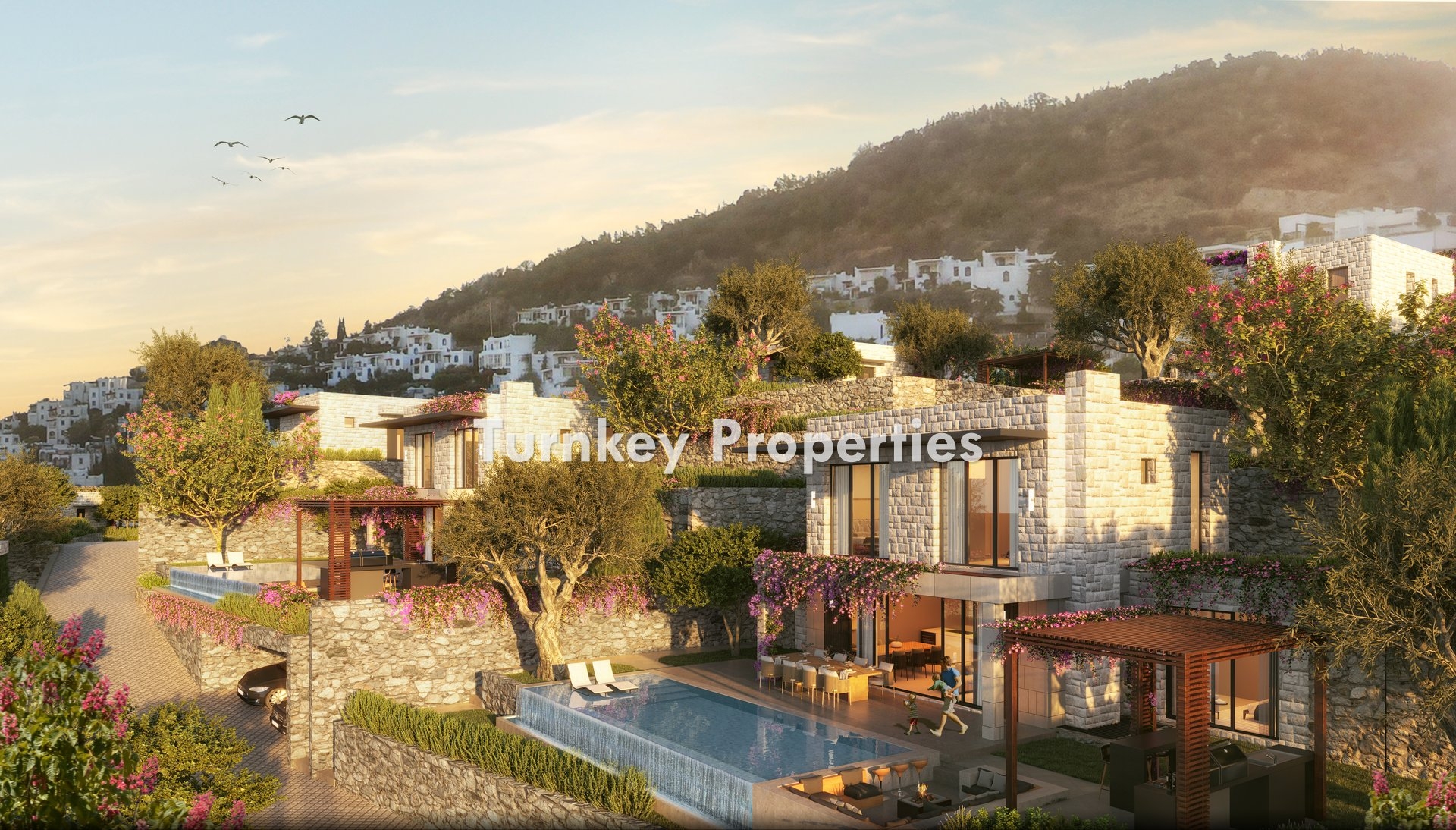 Bodrum Ortakent Satılık Villa Geniş Bahçeli Özel Site Yaşamı Lüks