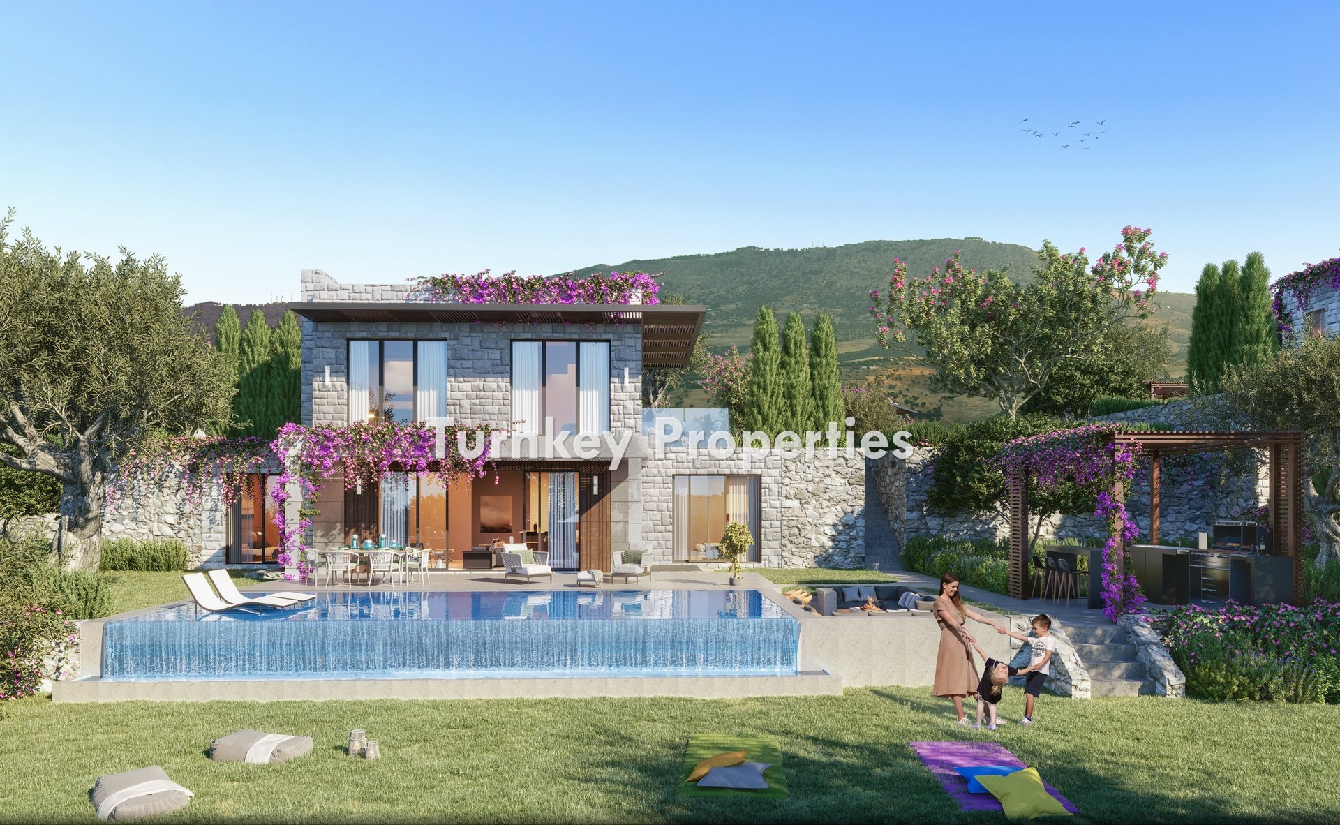 Bodrum Ortakent Satılık Villa Geniş Bahçeli Özel Site Yaşamı Lüks