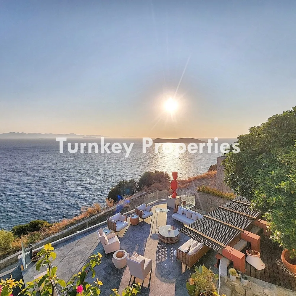 Gümüşlük’ün Büyüsüne Davet: Gün Batımında Bir Rüya – Yunan Adaları Manzaralı Villa