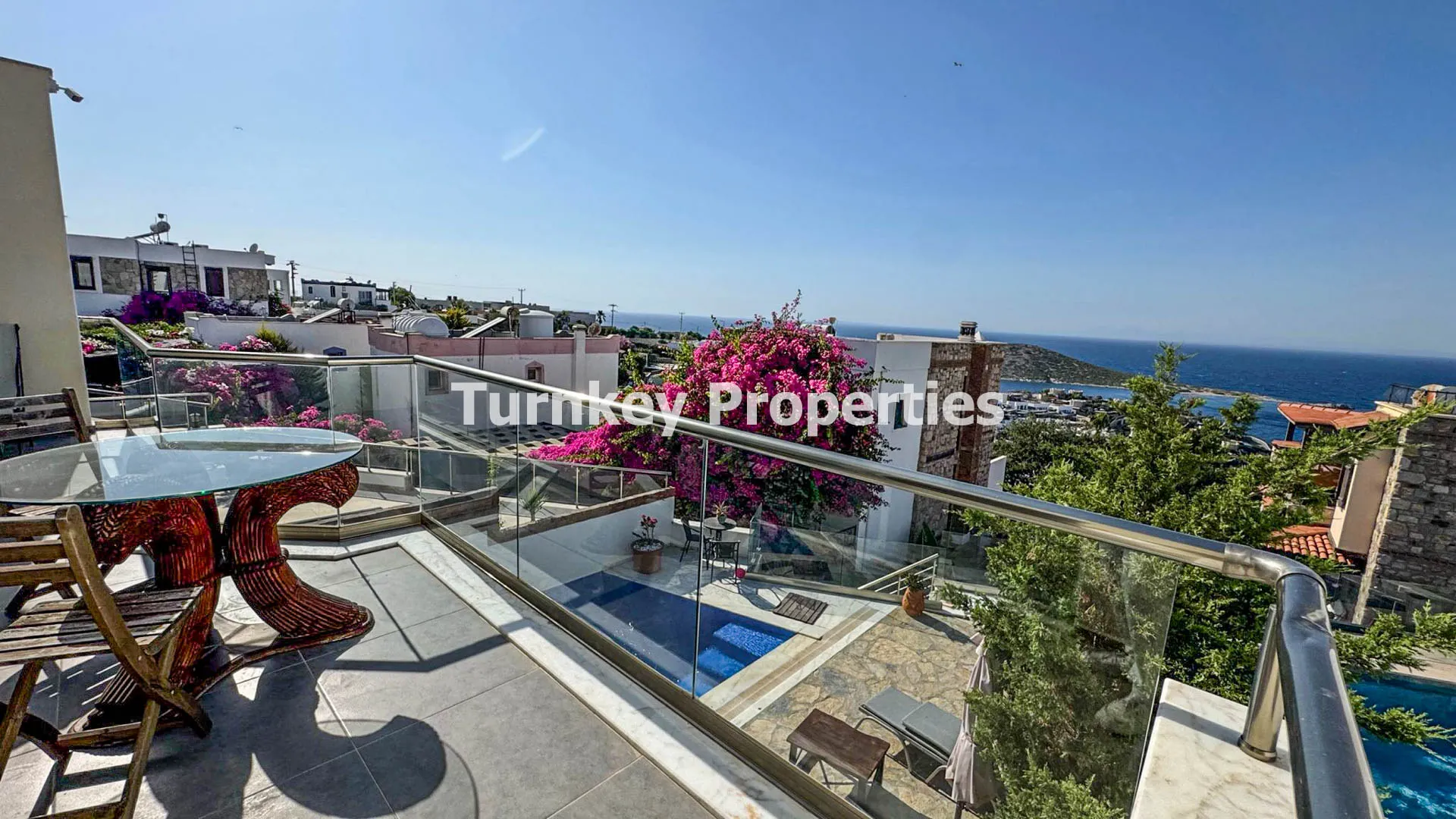 Panoramic Sea View and Private Pool Detached Living in Bodrum Koyunbaba